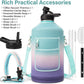 1 Gallon Water Bottle Insulated | Thickened Stainless Steel Vacuum Metal Water Jug | Portable Sports Large for Gym and Hiking with Straw, Carrier Bag, Handle Strap | BPA-Free 128 oz