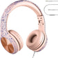 LilGadgets Connect+ Pro Wired Kids Headphones for School w/Microphone, Volume & Noise Reduction Over-Ear Headset w/Cord, SharePort Technology & SoftTouch Padding, Girl Power - Headphones for Kids