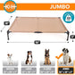 K&H Pet Products Outdoor Elevated Dog Cot, Cooling Raised Bed with Waterproof Breathable Mesh for Large Dogs, Portable Place Bed with Heavy-Duty Metal Frame, Oversized Hammock Style - Jumbo Tan
