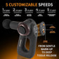 Deep Tissue Percussion Massage Gun | Handheld Multi-Angle Massager | Adjustable Arm for Full-Body Reach | Portable Muscle Recovery Tool | 30 lbs Stall Force | Quiet | 5-Speed | 240 Min Battery