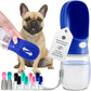 MalsiPree Dog Water Bottle - 12 Oz, Navy Blue - Leakproof Portable Water Bowl Dispenser for Travel, Hiking & Road Trips - Travel Dog Bowl for Hydration - Lightweight Food-Grade Plastic