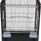 40-Inch Wrought Iron Bird Cage with Open-Top and Rolling Stand, Movable Parrot Cage Pet Bird Flight Cage, 360 Degree View Spacious Interactive Roof Pet Bird House for Medium&Small Birds