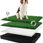 Dog Grass Pad with Foldable Dog Litter Box, Large Liner Base (33”×23”) for Balcony, 2 Artficial Grass Pee Pads for Dogs, Pee Pad Holder, Potty Training