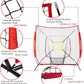 Storgem Baseball and Softball Practice Net 7×7ft Portable Hitting Pitching Batting Training Net Baseball Backstop Net with Batting Tee and Strike Zone and Bow Frame