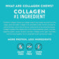 Collagen Rolls - 6" Collagen Rolls for Dogs - Long Lasting Healthy Joint Support - Rawhide Alternative - Skin & Coat Health - Made with Real Peanut Butter, Value Pack, 15 Bags, 60 Count