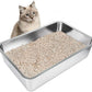 IKITCHEN Stainless Steel Cat Litter Box, Large Metal Litter Box for Cats, Never Absorbs Odors,Stain Free, Rustproof, Non Stick Smooth Surface 23.5" L x 15.5" W x 6" H