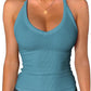 iGENJUN Workout Tops for Women Racerback Basic Tank Summer 2025 Camisole V Neck Slim Fit Ribbed Sleeveless