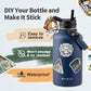 64 oz Insulated Water Bottle with Straw (Cold for 48 Hrs), Half Gallon Stainless Steel Triple Wall Vacuum Sports Water Jug, Leakproof Hydro Cup Flask with Straw Spout Lids & DIY Stickers