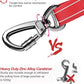 AUBELL Dog Seat Belt for Car,2 Pack Set 3-in-1 Adjustable Reflective Bungee Heavy Duty Dog Car Harness Tether with Clip Hook Latch & Buckle,Swivel Zinc Alloy Carabiner,Black+Red