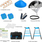 Agility Ladder Speed Training Equipment Set-2x 20ft Agility Ladder,12 Soccer Cones,4 Adjustable Hurdles, Jump Rope, Running Parachute| Basketball Football Soccer Training Equipment for Kids Adults