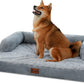 Orthopedic Dog Beds for Large Dogs, Waterproof Dogs Beds, Memory Foam Dog Couch Beds, Comfy Bolster Pet Beds with Removable Washable Cover, Nonskid Bottom (Large, Grey)