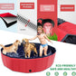 Foldable Dog Pool, 47" x 12" Kiddie Pool with Hard Plastic, Non-Slip Dog Bath Tub for Outdoor Backyard, Collapsible Dog Swimming Pool for Kids Dogs Pets (Red)