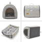 Jiupety Indoor Dog House, 2 in 1 Portable Foldable House Bed with Cover, Pet Tent & Cave Bed for Cats and Small Dogs, M(18"×14"×13"), Up to 9 Lb, Grey