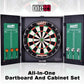 All-in-One Dartgame Center with Self-Healing Sisal/Double-Sided Dartboard & Multifunctional Cabinet 6 Steeltip Darts and Mounting Kit Included