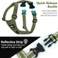 Dog Seat Belt Harness for Car, Dog Car Harness Adjustable Mesh Breathable & Dogs Seatbelt Safety Tether with Elastic Bungee for Small Medium Large Pets(Army Green, M)