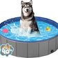 YSJILIDE Portable Dog Pool PVC Pet Swimming Pool Bathtub Collapsible Dog Pool, Hard Plastic Pool for Pets to Swim and Bath (M-39"x 12" Dark Grey)