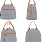 FlowFly Insulated Lunch Cooler Bag - Tote Bag Organizer for Women/Men, White&Black Stripe