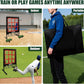 9 Hole Pitching Net, Heavy-Duty Baseball Net with Strike Zone for Pitching and Hitting, Height Adjustable Training Equipment with 9 Pocket Pitching Target for Baseball & Softball Practice