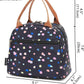 FlowFly Insulated Lunch Cooler Bag - Tote Organizer for Women/Men, Black Flower