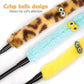 Cat Toys for Indoor Toys,Rainbow Cat Wand Toys,Feather Flips Plush Ball Cat Toys,Interactive Feather Toy for Teaser Play and Chase Exercise with Kitten 6 Pack