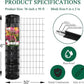 Black PVC Coated Welded Wire Fence 36 Inch x 50 Foot, 2 Inch x 4 Inch 15GA, Garden Border Fencing Roll Vinyl Coating Metal Wire Mesh Hardware Cloth for Yard Vegetable Plant Protection
