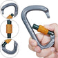 SOB Auto Locking Climbing Carabiner Clips,Heavy Duty Asymmetrical Carabiner Connector Used for Rappelling Gear Rescue Outdoor Projects Dog Leash