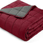 yescool Weighted Blanket for Adults (20 lbs, 60” x 80”, Red Grey) Cooling Heavy Blanket for Sleeping Perfect for 190-210 lbs, Queen Size Breathable Blanket with Premium Glass Bead, Machine Washable