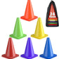 GHB Soccer Cones 7" 9" of 12 24 Pack Disc Soccer Sport Cones Training Field Marker Agility Cones for Basketball, Coaching, Practice Equipment Includes Drills Guide
