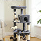 PETEPELA 45.7" Cat Tree for Indoor Cats, 5-Level Cat Tower for Large Cats with Metal Frame Large Hammock (17.3"x15.3"), Cat Condo with (18.5"x13") Big Top Perch & 4 Sisal Covered Scratching Post Dark