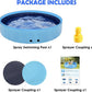 87" Large Dog Pool with Sprinkler, 2-in-1 Foldable Swimming Pool Non-Slip Hard Plastic Splash Sprinkler Kiddie Pool for Outdoor Backyard Kids Dogs Ducks and Pet Baths