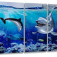 SYGALLERIER Dolphin Metal Wall Art Hand Crafted Coastal Aluminum Artwork in 5 Pieces, Modern Sea Pictures Sculpture for Living Room Bedroom Bathroom Decor