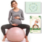 Trideer Pregnancy Birthing Ball - 1.7mm Extra Thick Yoga Ball for Maternity, Labor, Exercise, Physio, Recovery - Guide & Baby Memory Book Included - 440LB Anti-Burst & Non-Slip Stability