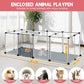 20 Panels Small Animals Playpen, 48" x 24" x 16" Transparent Pet Playpen with Waterproof Mat,Portable Plastic Enclosure Cage for Chicken/Guinea Pigs/Bunny/Ferrets/Hamsters/Hedgehogs Indoors Outdoor