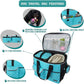 PetAmi Travel Bag Organizer - Dog & Cat Diaper Bag with Food Container and Bowls, Perfect for Weekend Camping (Sea Blue, Large)