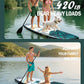 11'Stand Up Paddle Boards Surf Control with Premium SUP Board Accessories Backpack & Removable Fins, 34" Wide Inflatable Paddle Boards of All Skill Levels