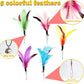 Cat Feather Toys Interactive Cats - Dorakitten Cat Powerful Suction Cup Handheld Teaser Wand Toy and 5PCS Replacement Feather with Bell for Kitty Kitten Scratching Exercise Indoor
