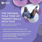 YOGA TUNE UP® Therapy Balls in Tote by Tune Up Fitness - Massage Balls for Trigger Point, Pressure Point & Myofascial Release - Use as Single or Peanut Ball for Pain Relief & Relaxation (Deep Purple)