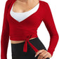 Women Tie Front Shrug Long Sleeve Bolero Cardigan Lightweight Casual Tops