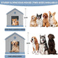 DRATO Dog House Indoor Outdoor for Small to Large Sized Dogs Indoor Outdoor Doghouse Puppy Shelter with Elevated Floor, Easy to Assemble (Blue, 31Inch(31.18 * 33.7 * 32.52))