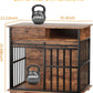 35.5" Dog Crate Furniture, Wooden Dog Crate Furniture for Medium Small Dogs, Wooden Dog Kennel End Table with Drawer and Open Shelves, Sliding Door Dog Kennel Furniture