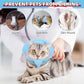 KOOLTAIL Cat Cone Collar, Adjustable Soft Comfortable Cat Recovery Collar to Stop Licking, Foldable Donut Water Resistant Pet Cone for Small Large Cats Kittens After Surgery Shark S