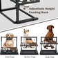 Elevated Dog Bowls with Slow Feeder for Large Dogs – Adjustable Raised Stand with 2 Stainless Steel Bowls & Spill-Proof Mat, Non-Slip Dog Feeder for Large & Medium Dogs (Black)