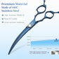 7 inch Matte Blue Curved Dog Grooming Scissors Professional 440C Stainless Steel Dog Shears Smooth Cutting Comfortable Grip and Easy to Use for Groomers and Home Use