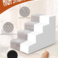 Dog Stairs for Small Dogs,17.5" H,4-Step Dog Steps for High Bed Couch and Sofa,Pet Stairs for Dogs and Cats Climbing with Non-Slip Bottom and Washable Cover,Light Grey