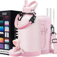 Half Gallon Water-Bottle with Straw - Pop-up Chug Lid (Cold 48H & Hot 24H) 64oz Insulated Water Bottle Flask with Sleeve Strap, Paracord Handle, Bottle Boot, Pink Stainless Steel Metal Water Jug