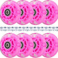 8pcs Inline Skate Wheels Led Light-Up Wheels 64/70/72/76/80mm w/Bushings 85-88A for Kids and Youth Beginners Children's Inline Skates Indoor/Outdoor Use (Pink, 70mm)