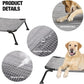 Veehoo Outdoor Elevated Dog Bed, Cooling Raised Dog Cot Bed XL, Portable Waterproof Curved Dogs Hammock Beds for Outside, up to 150lbs, Black Legs, Black Silver 49"