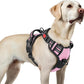 rabbitgoo Dog Harness for Large, No Pull Pet Harness with 3 Buckles, Adjustable Soft Padded Vest with Control Handle, Walking Reflective Pet Vest for Large Dogs, Pink, L