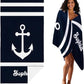 JML Personalized Beach Towel with Name, Custom Anchor Beach Towel, Customized Microfiber Pool Towel, Quick Dry & Absorbent Swim Towel for Adult,Anniversary, Birthday, Summer Holiday,Vacation