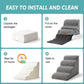 Dog Stairs for Small Dogs 15.7" H, Curved Dog Step for Puppy, Older Cat, Medium Pet Ramp for Sofa, Couch or Chair, Ladder with High Density Foam, 15.7x22.4x15.7 inch, 3 Step, Light Grey